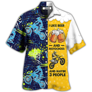 I Like Beer And Motocross - Hawaiian Shirt