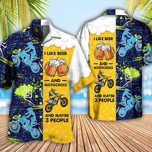 I Like Beer And Motocross - Hawaiian Shirt