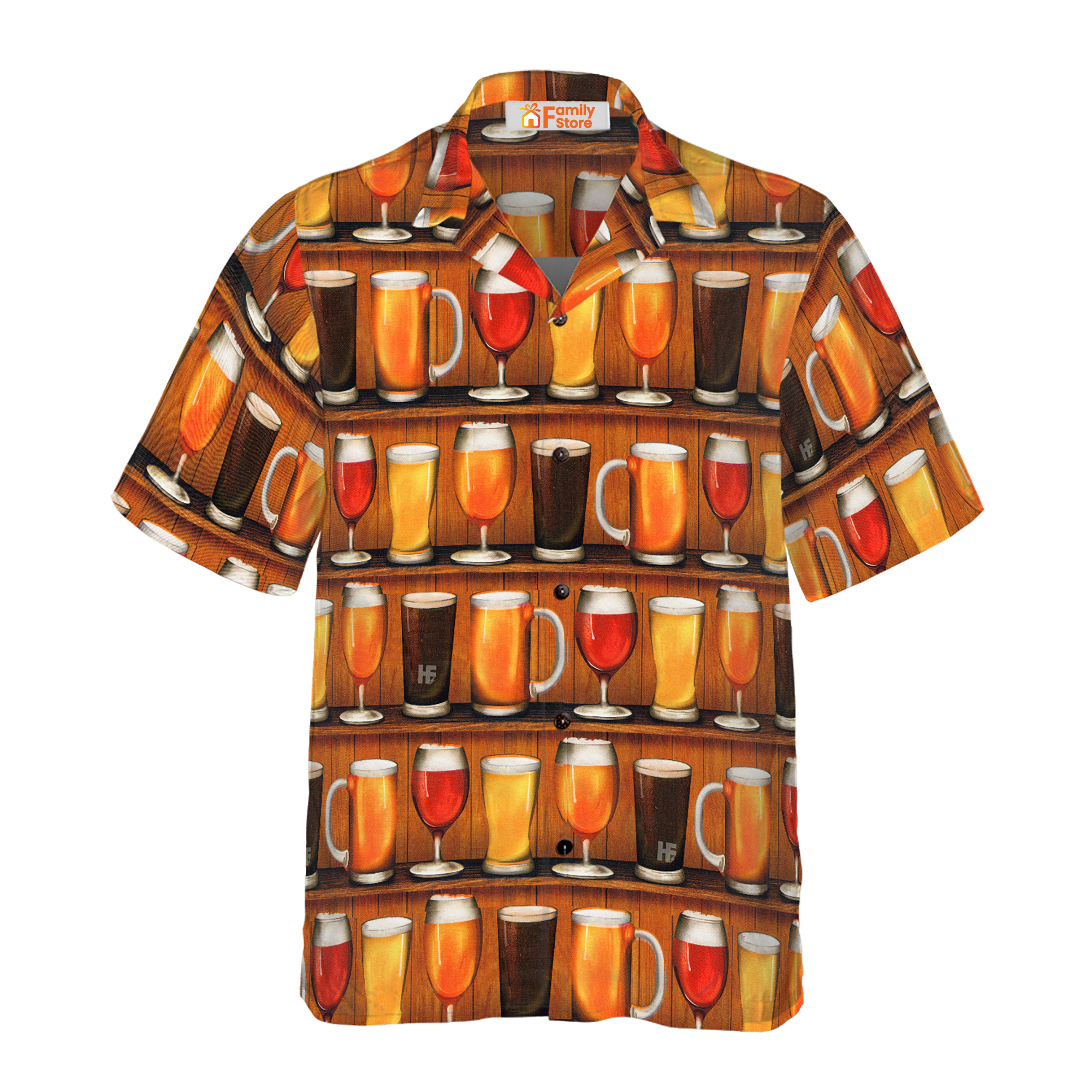 Beer Mugs Orange Color - Hawaiian Shirt