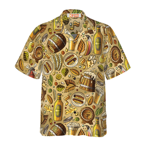 Beer Fest Seamless Pattern - Hawaiian Shirt