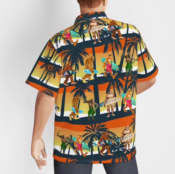 BigfootCampingOrangeAlohaHawaiianShirtForMenAndForWomenHW3273_2459_3