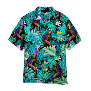 Bigfoot Happy Mardi Gras Tropical BLue - Hawaiian Shirt