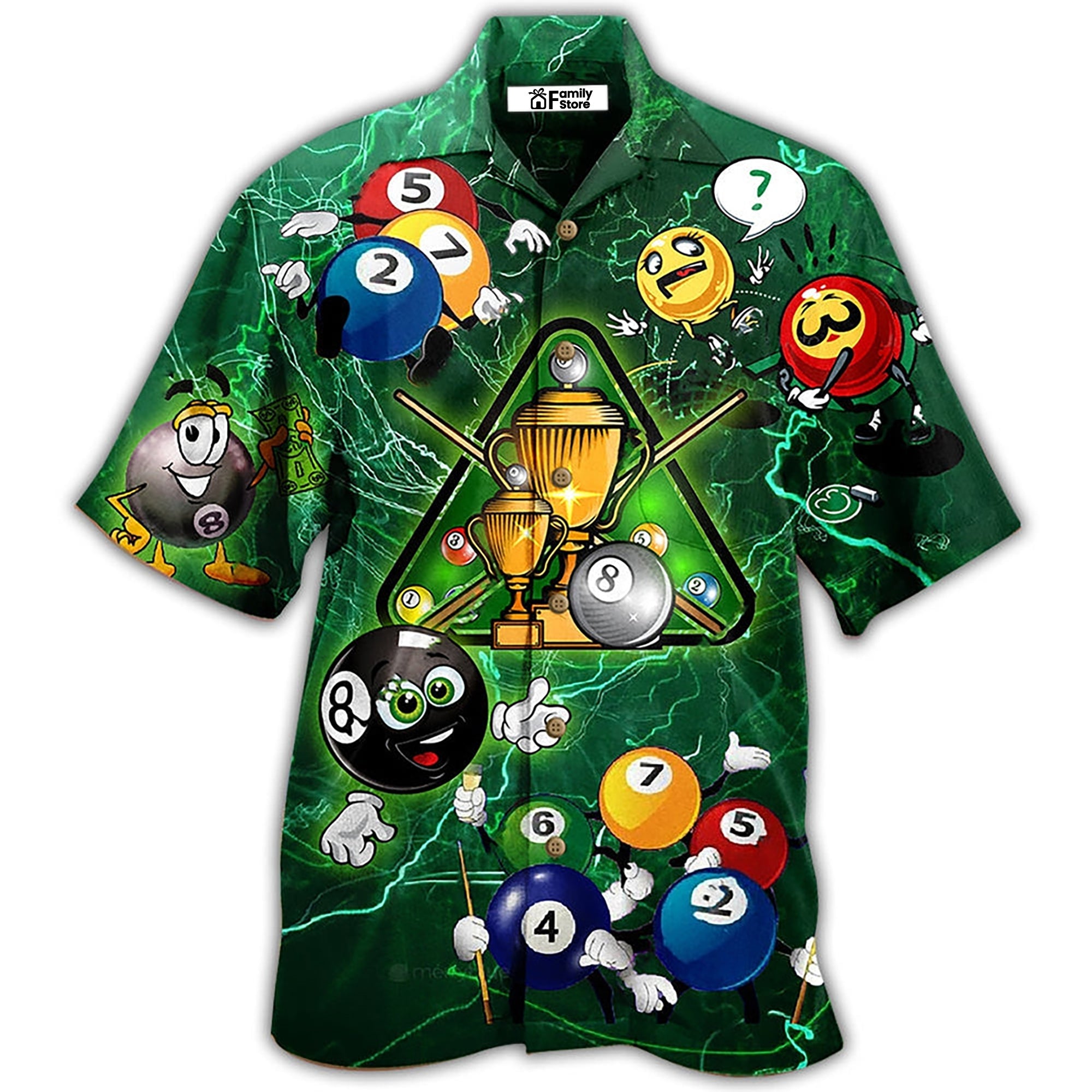 Billiard Lover Green Lightning - Hawaiian Shirt