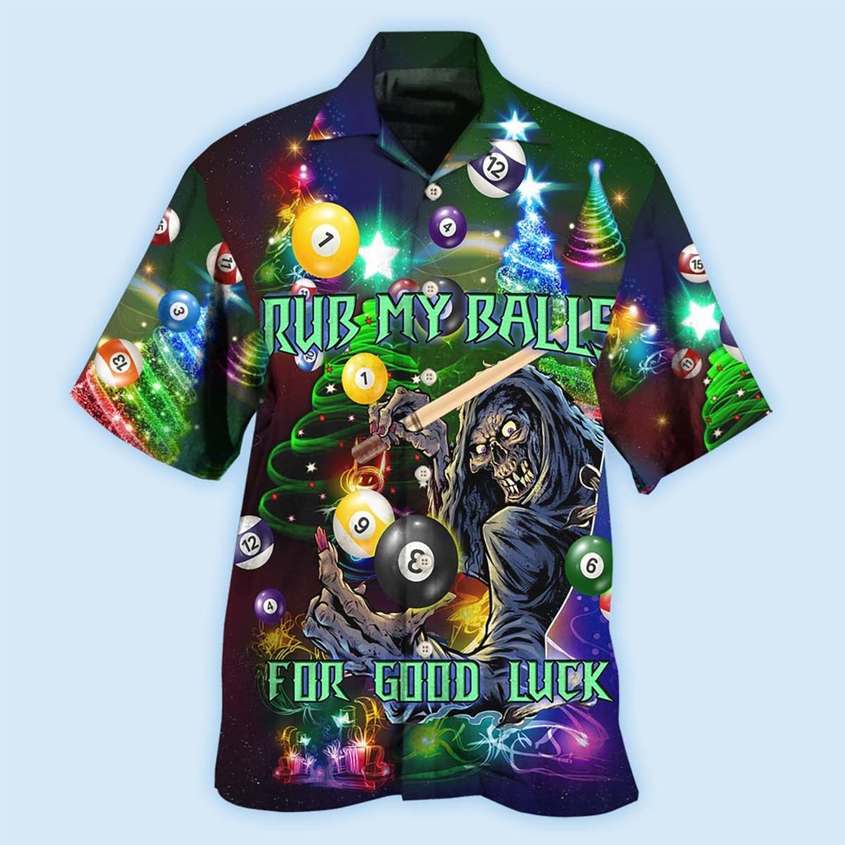 Billiard Rub My Ball For Christmas Night - Hawaiian Shirt