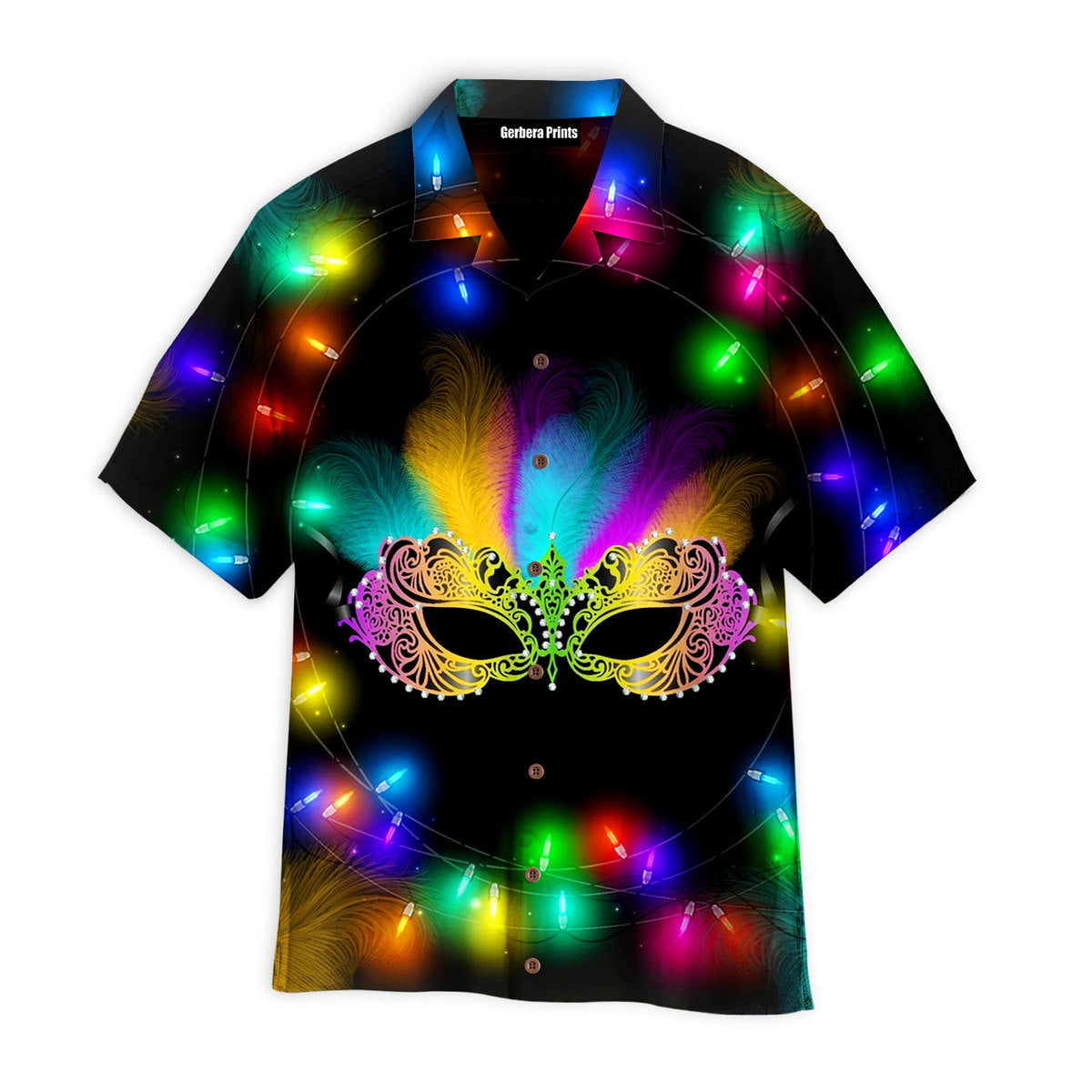 Black Carnival Mask Lightful Mardi Gras Light Party - Hawaiian Shirt