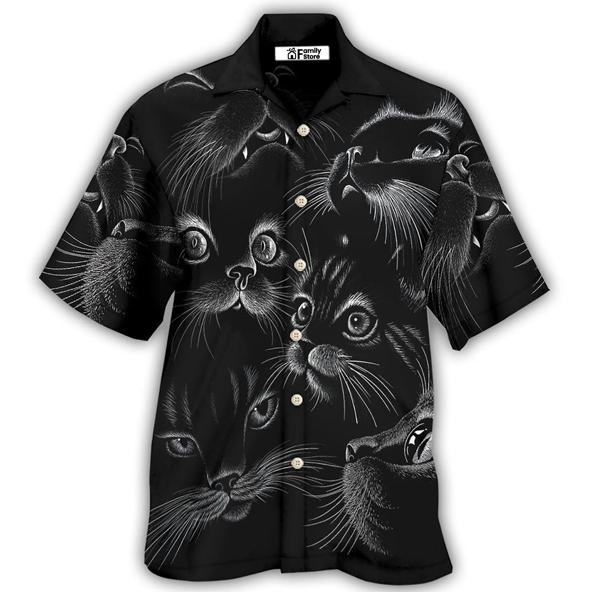 Black Cat Awesome Amazing Style - Gift For Cat Lovers - Hawaiian Shirt