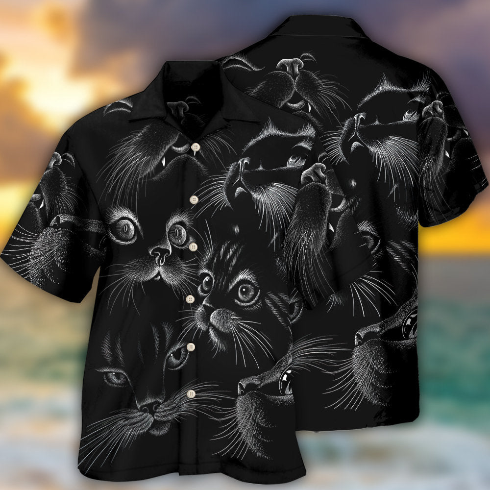 Black Cat Awesome Amazing Style - Gift For Cat Lovers - Hawaiian Shirt