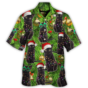 Black Cat Christmas Merry Xmas - Gift For Cat Lovers - Hawaiian Shirt