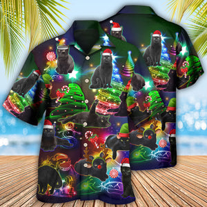 Black Cat Christmas Tree - Gift For Cat Lovers - Hawaiian Shirt