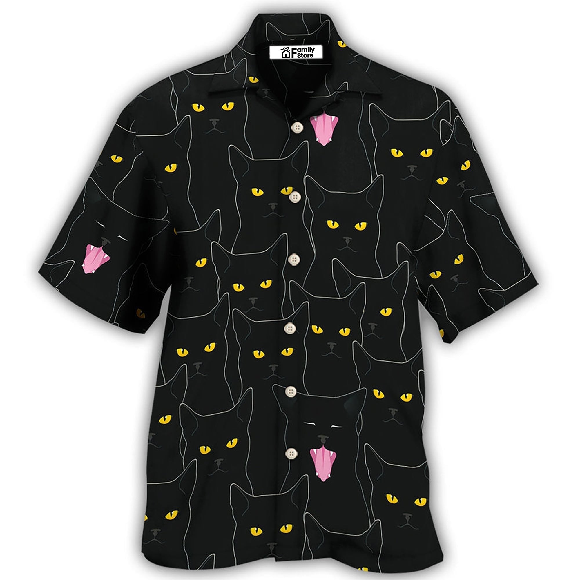 Black Cat Lovely Looking At You - Gift For Cat Lovers - Hawaiian Shirt