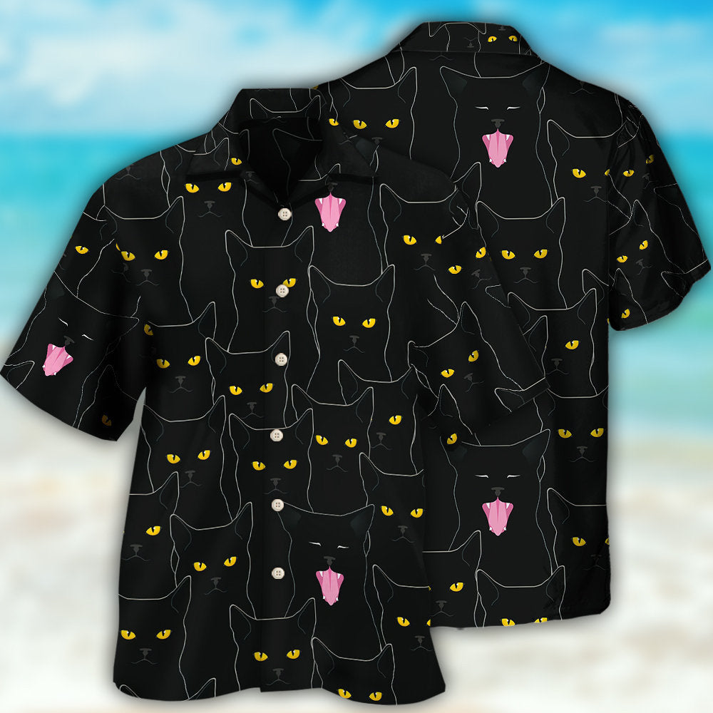 Black Cat Lovely Looking At You - Gift For Cat Lovers - Hawaiian Shirt