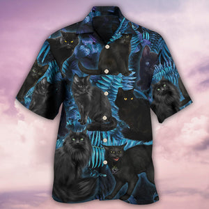 Black Cat Midnight In Jungle - Gift For Cat Lovers - Hawaiian Shirt