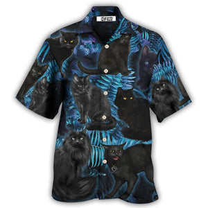 Black Cat Midnight In Jungle - Gift For Cat Lovers - Hawaiian Shirt