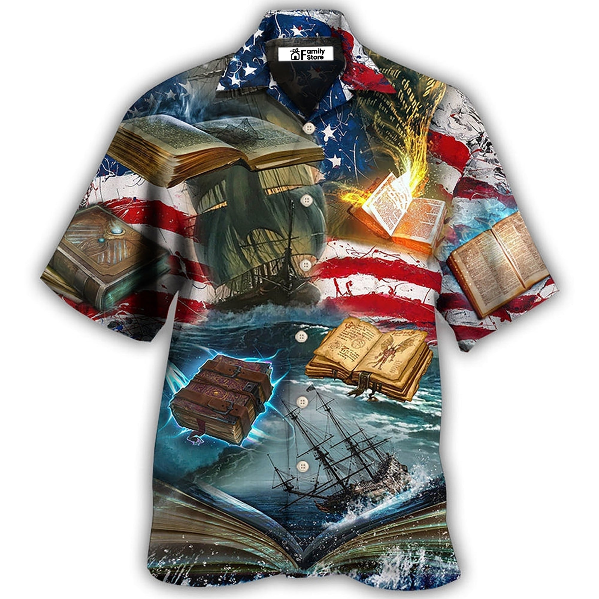 Book Independence Day - Gift For  Book Lover - Hawaiian Shirt