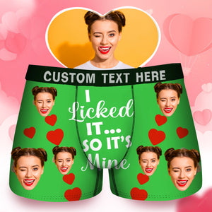 Custom Photo I Licked It So It's Mine - Gift For Husband, Boyfriend - Personalized Men's Boxer Briefs