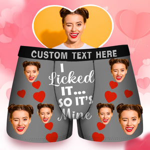 Custom Photo I Licked It So It's Mine - Gift For Husband, Boyfriend - Personalized Men's Boxer Briefs