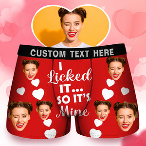 Custom Photo I Licked It So It's Mine - Gift For Husband, Boyfriend - Personalized Men's Boxer Briefs