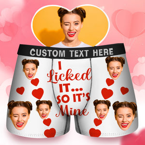 Custom Photo I Licked It So It's Mine - Gift For Husband, Boyfriend - Personalized Men's Boxer Briefs