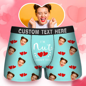 Custom Photo I'm Nuts About You - Gift For Husband, Boyfriend - Personalized Men's Boxer Briefs