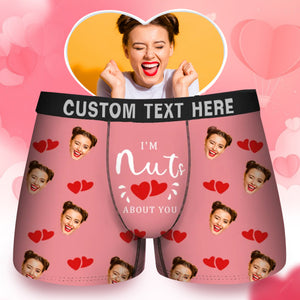 Custom Photo I'm Nuts About You - Gift For Husband, Boyfriend - Personalized Men's Boxer Briefs