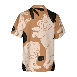 Bulldog Illustration Hawaiian Shirt