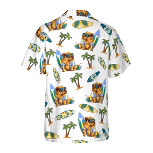 Bulldog Surf And Palm Hawaiian Shirt