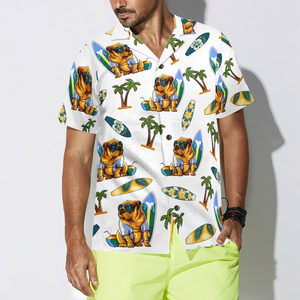 Bulldog Surf And Palm Hawaiian Shirt