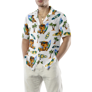 Bulldog Surf And Palm Hawaiian Shirt