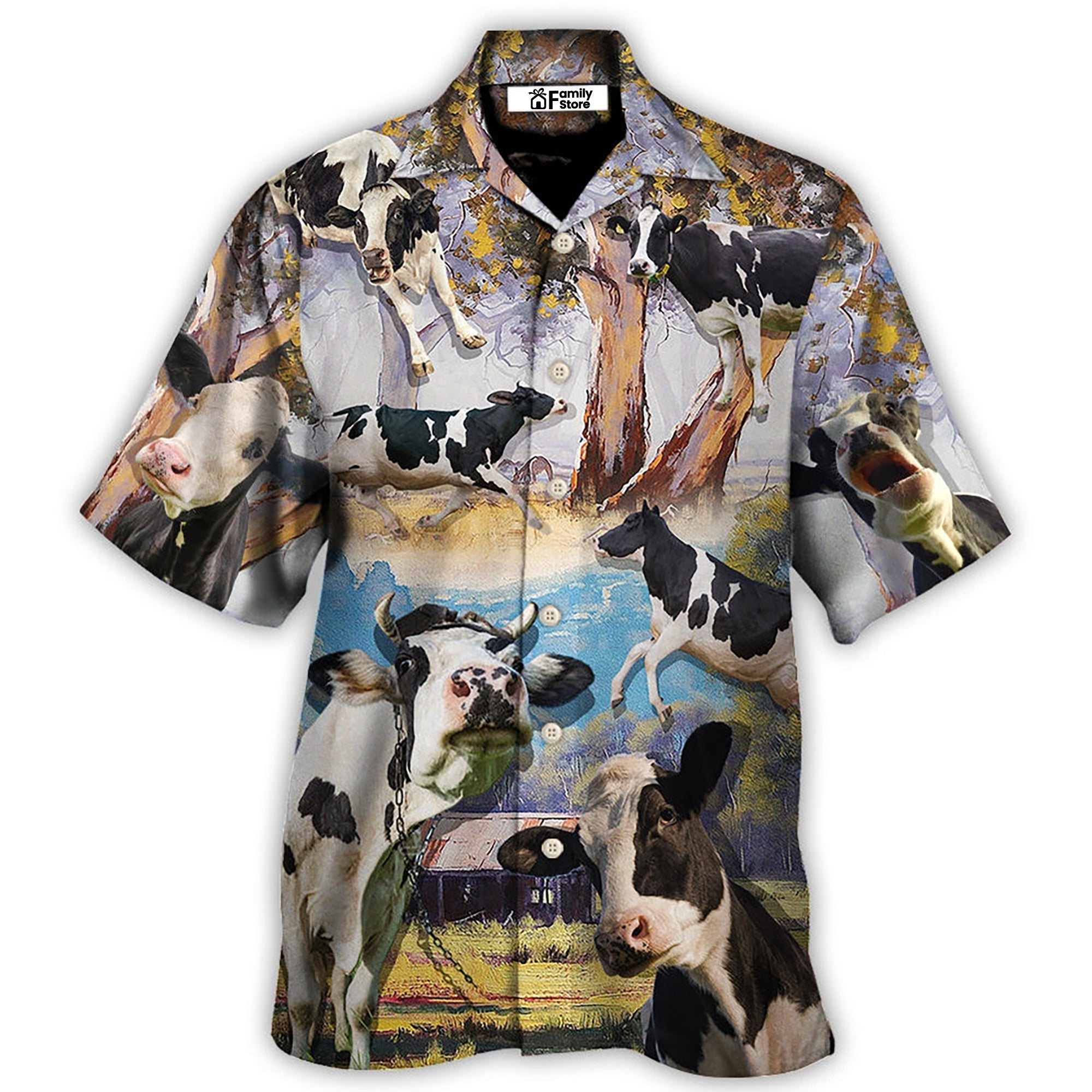 Cow Dancing In The Australian Landscape Cattle Art Style - Hawaiian Shirt