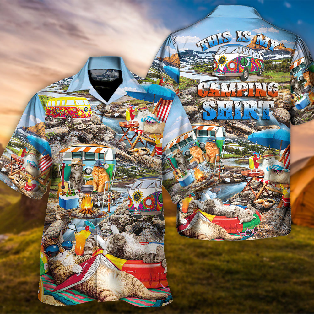 Camping Funny Chilling This Is My Camping - Gift For Cat Lovers - Hawaiian Shirt