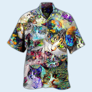 Cat Amazing Stained Glass - Gift For Cat Lovers - Hawaiian Shirt