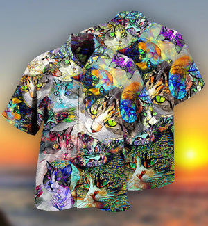 Cat Amazing Stained Glass - Gift For Cat Lovers - Hawaiian Shirt