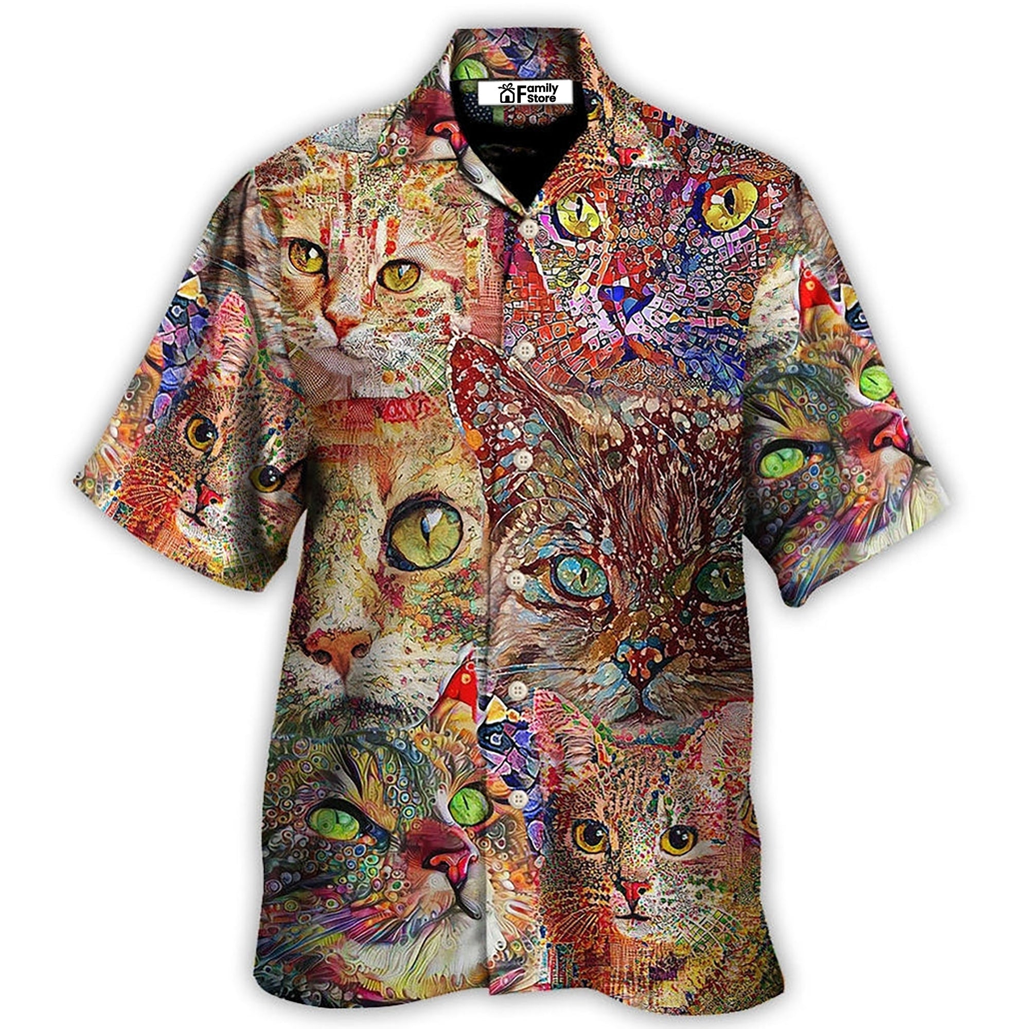 Cat Art Lover Funny Cat Colorful - Gift For Cat Lovers - Hawaiian Shirt