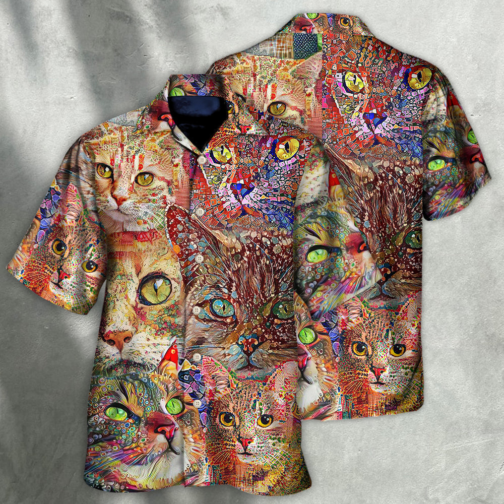 Cat Art Lover Funny Cat Colorful - Gift For Cat Lovers - Hawaiian Shirt