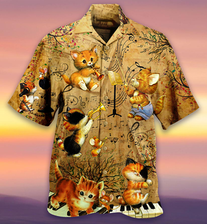 Cat Baby Love Music - Gift For Cat Lovers - Hawaiian Shirt