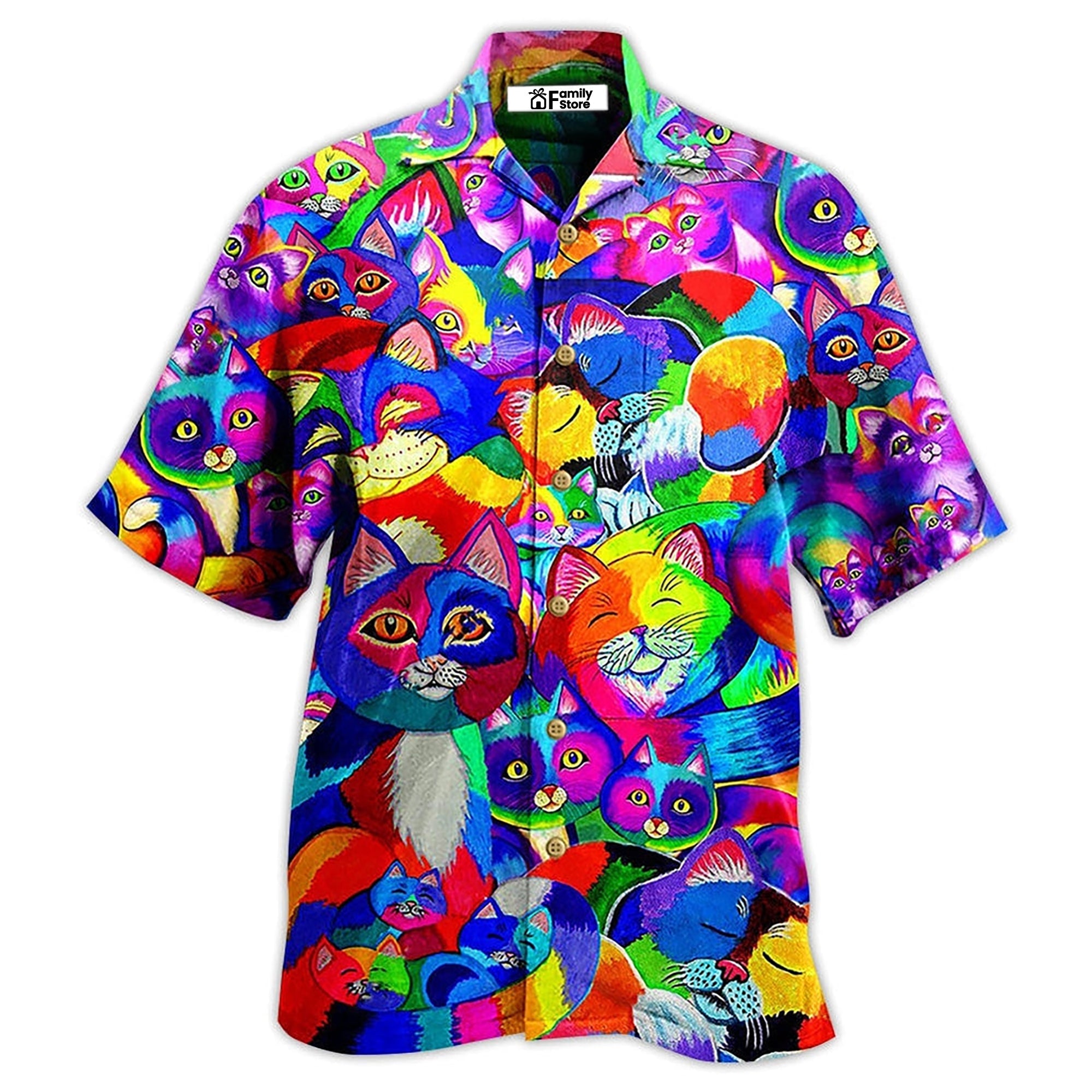 Cat Colorful Rainbow - Gift For Cat Lovers - Hawaiian Shirt