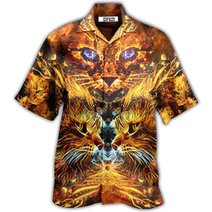 Cat Cool Flaming Cat - Gift For Cat Lovers - Hawaiian Shirt