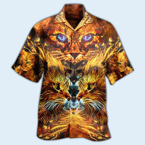 Cat Cool Flaming Cat - Gift For Cat Lovers - Hawaiian Shirt