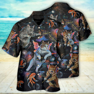 Cat Cupid With Goldfish on Heaven - Gift For Cat Lovers - Hawaiian Shirt