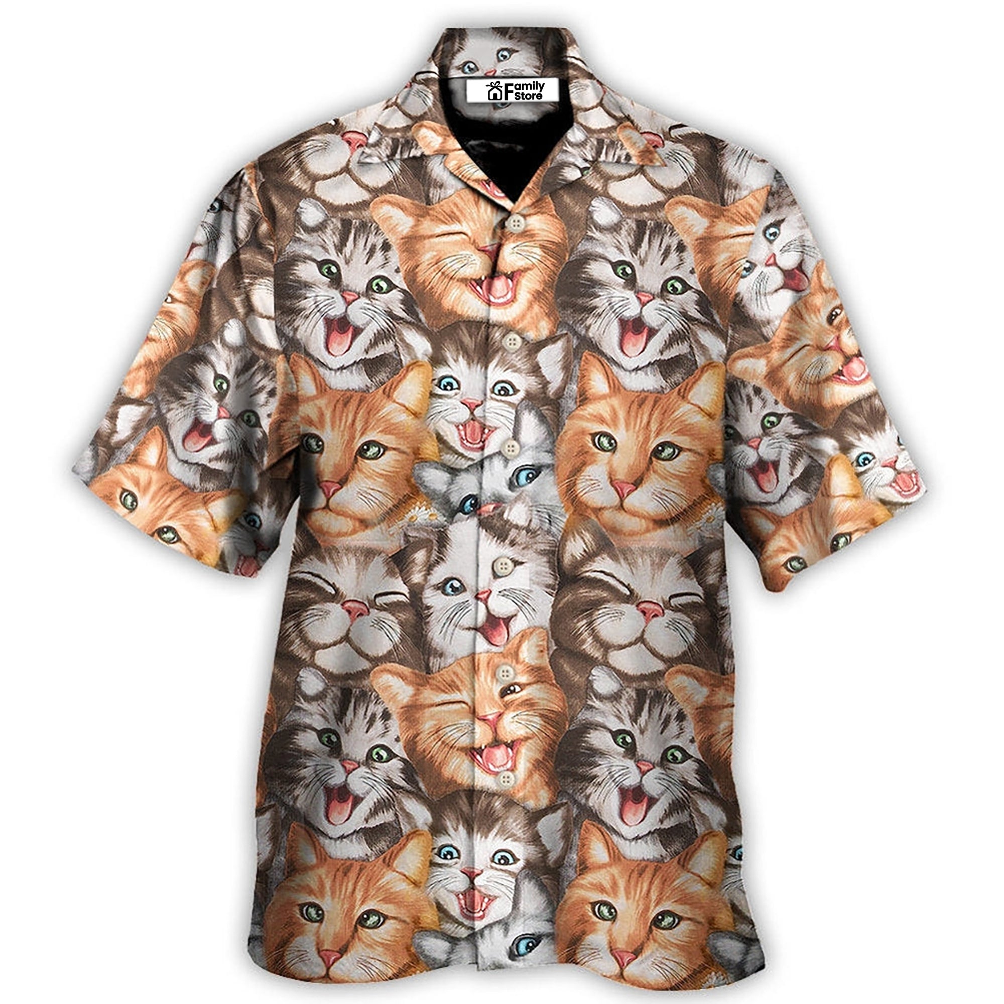 Cat Cute Happy Life With Funny Little Cat - Gift For Cat Lovers - Hawaiian Shirt