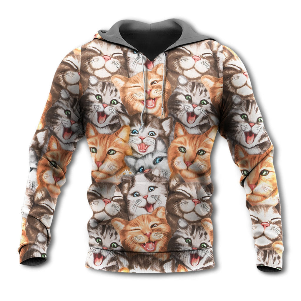 Cute Happy Life With Funny Little Cat - Hoodie