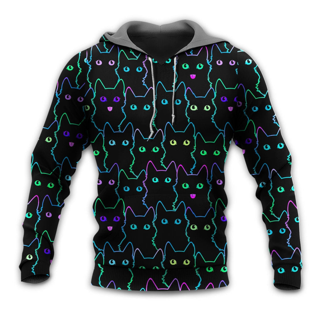 Cat Cute Little Kitten Neon - Hoodie