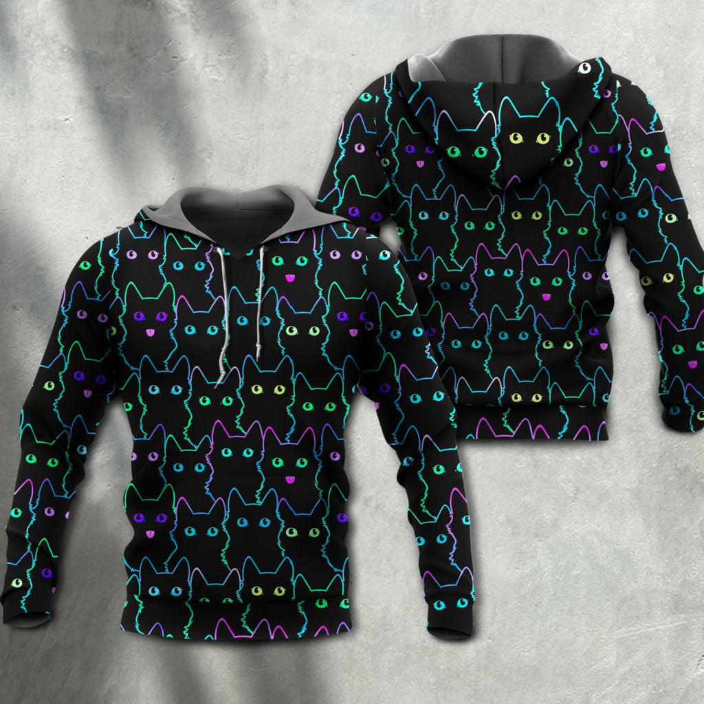 Cat Cute Little Kitten Neon - Hoodie