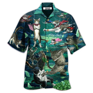 Cat Epic Fight - Gift For Cat Lovers - Hawaiian Shirt