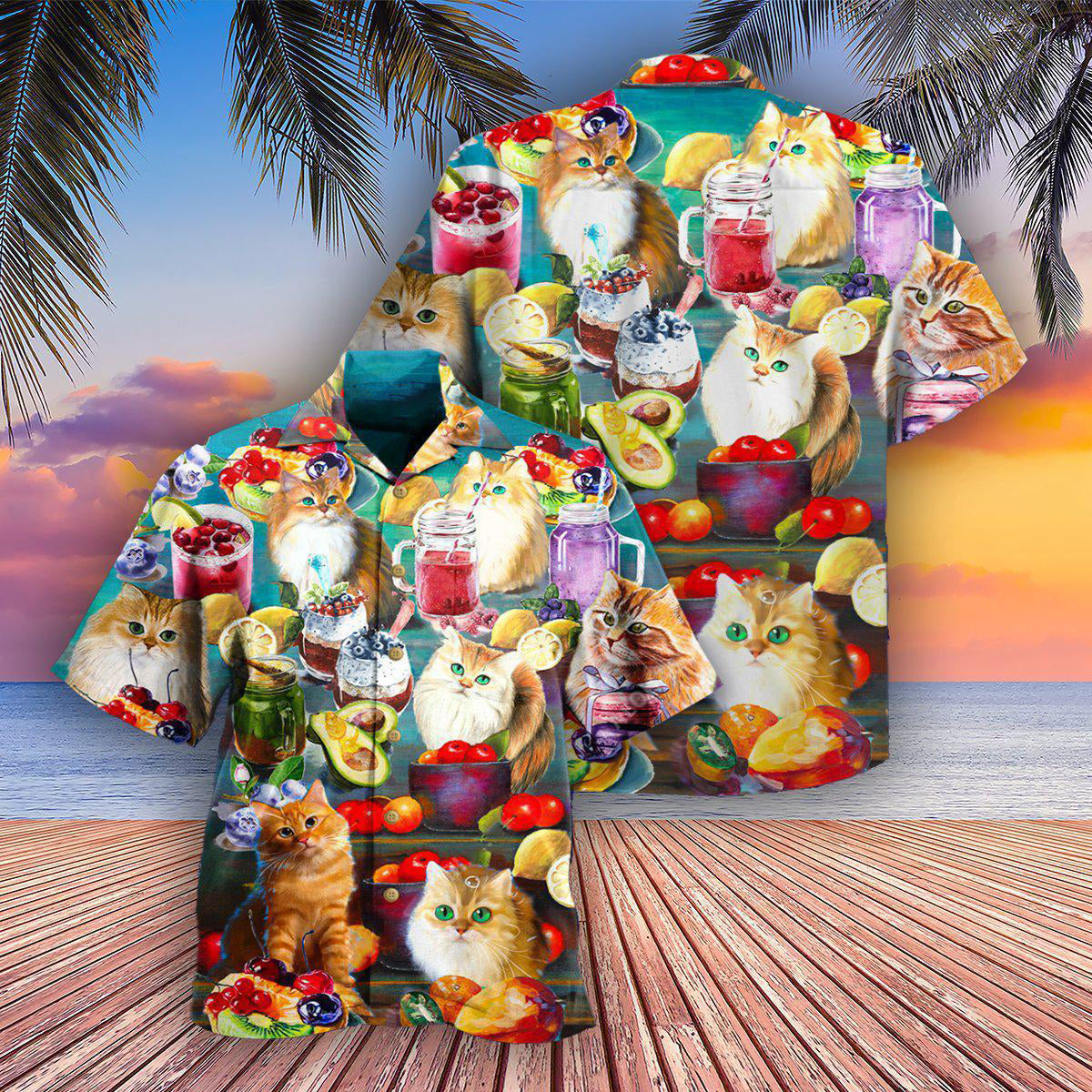 Cat Fresh Your Day With Smoothies - Gift For Cat Lovers - Hawaiian Shirt