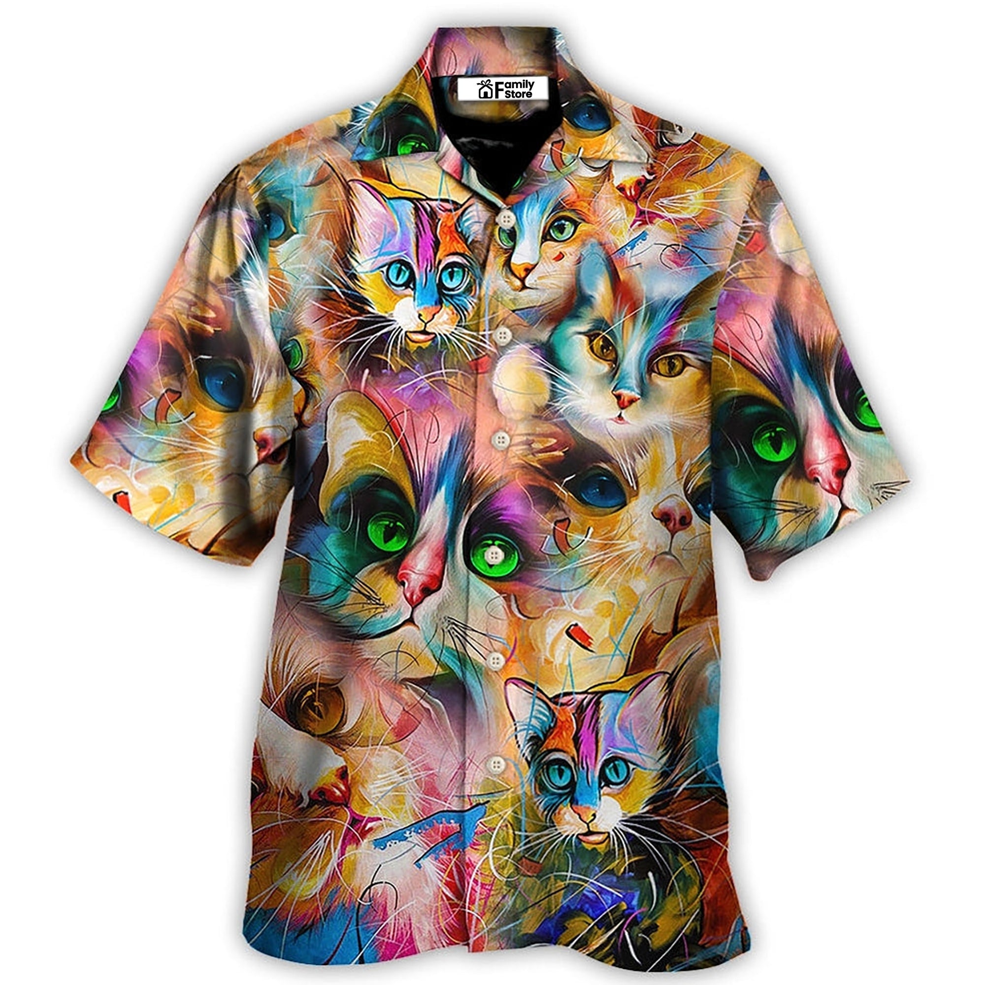 Funny Art Lover Cat Colorful Mixer Style - Hawaiian Shirt