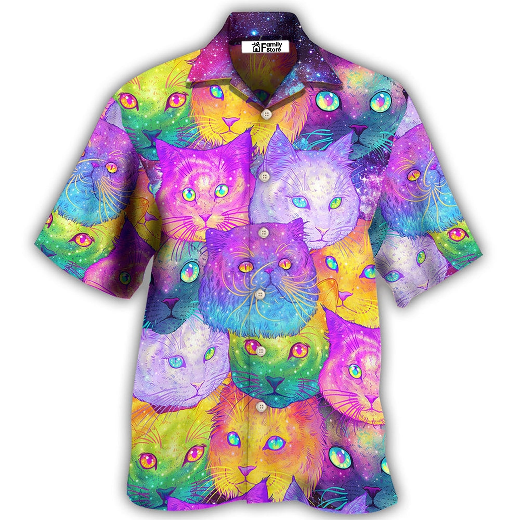 Cat Galaxy Colorful Cool Style - Hawaiian Shirt