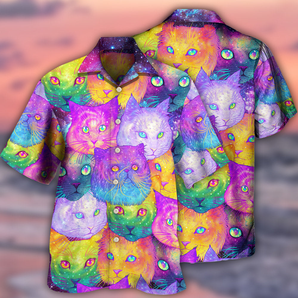 Cat Galaxy Colorful Cool Style - Hawaiian Shirt