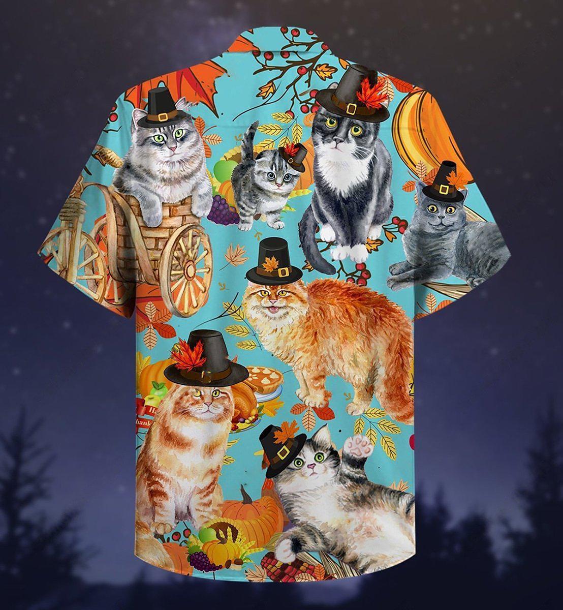 Cat Happy Thanksgiving - Gift For Cat Lovers - Hawaiian Shirt