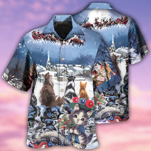 Cat Hope Chrismas Night - Gift For Cat Lovers - Hawaiian Shirt